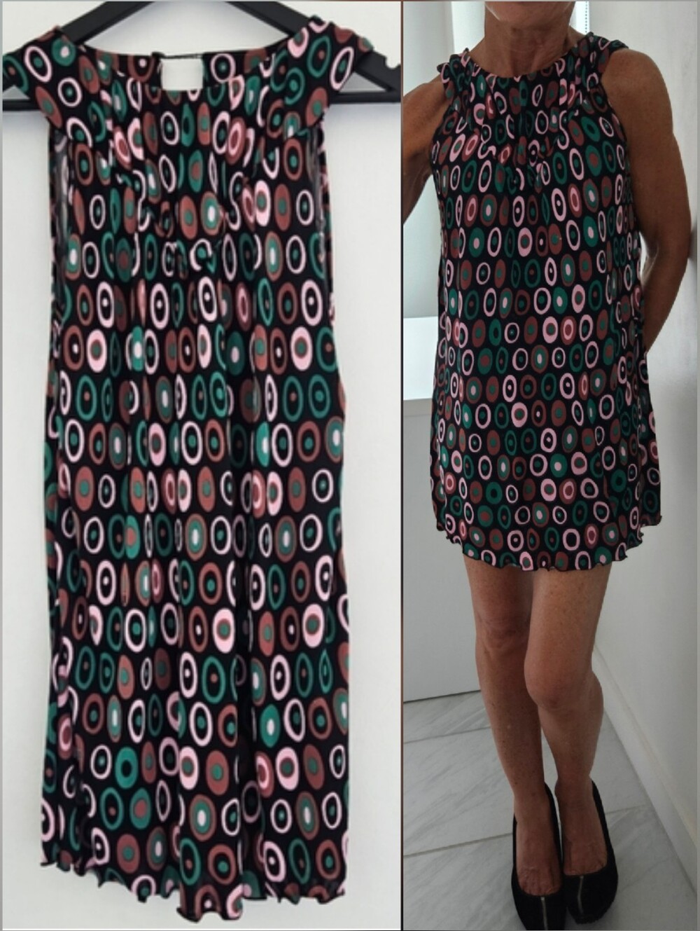 Missoni Black With Retro Print Shift Mod Mini Dress